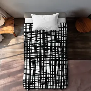 360 Stand Twin Extra Long Duvet Cover - Abstract Small Stripe Print, White, Machine Washable, Minimalist Bedroom Bedding Linen, C1DCTXLWWMKBXJ, Decorative Duvet Cover, Black-And-White Duvet Covers, Comfortable Duvet Covers