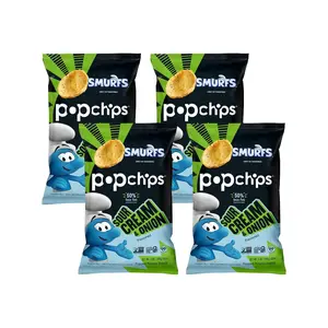 Popchips Chips, Sour Cream  Onion, 4ct 5.0oz Share Bags, LowCalorie and Gluten Free, Salty Snacks for Adults and Children, Kosher Snack, 130 Calories Per Serving