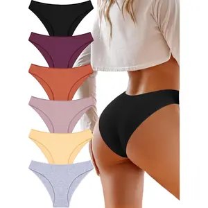 Cotton Underwear for Women 6 Pack Sexy Bikini High Cut Breathbale Cheeky Panties Underwear Womens Lingerie