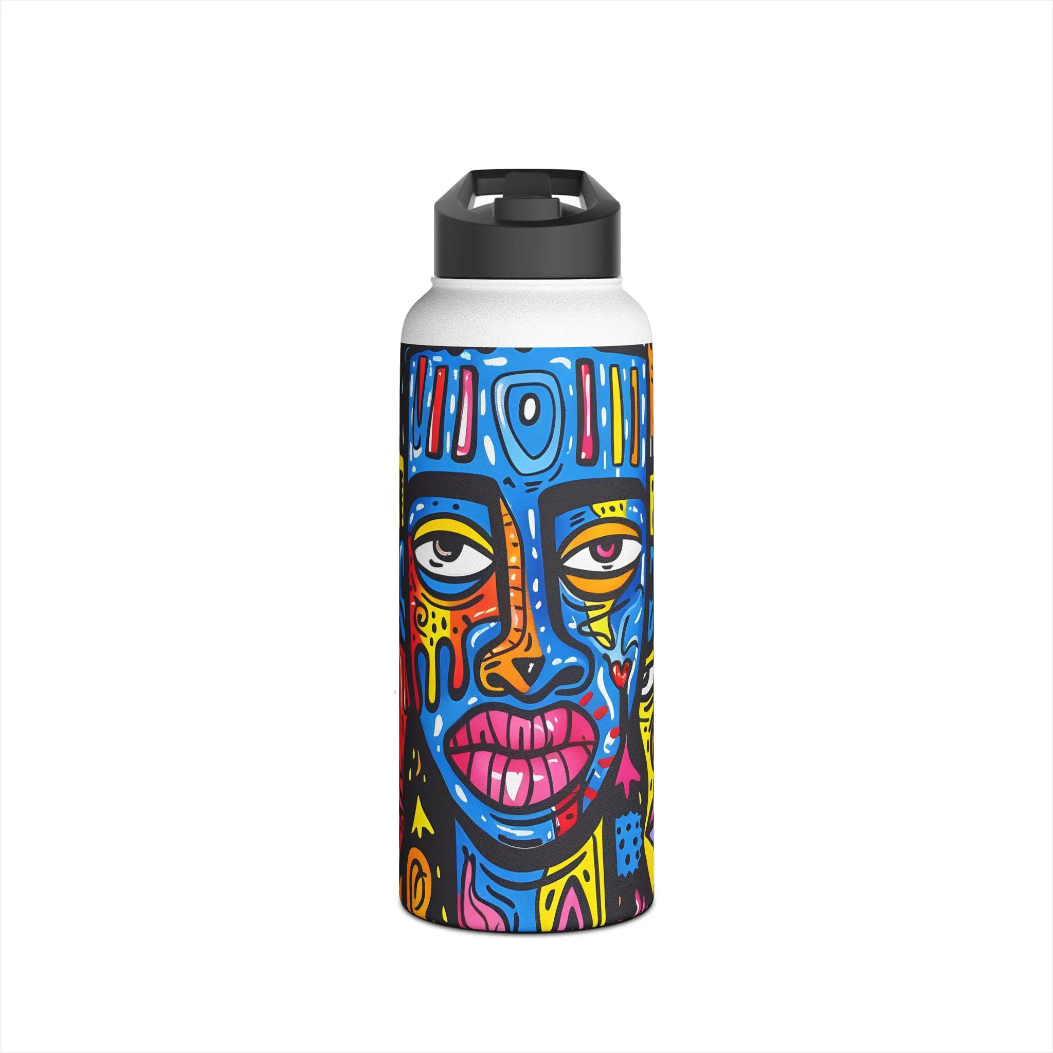 All of Us Abstract Black Art Water Bottle | Stainless Steel