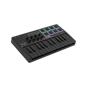 M-VAVE 25 Key USB MIDI Keyboard Controller With 8 Backlit Drum Pads, Bluetooth Semi Weighted Professional dynamic keybed 8 Knobs and Music Production,Software Included