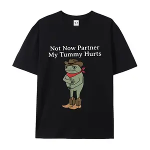 Not Now Partner My Tummy Hurts Funny Cowboy Frog Vintage T Shirt