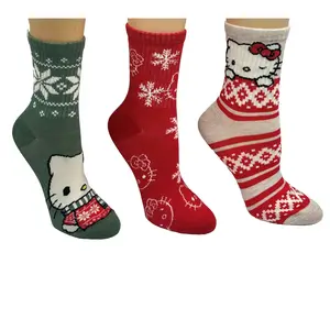 Hello Kitty Ladies' Holiday Crew Sock Set - 3 Pair