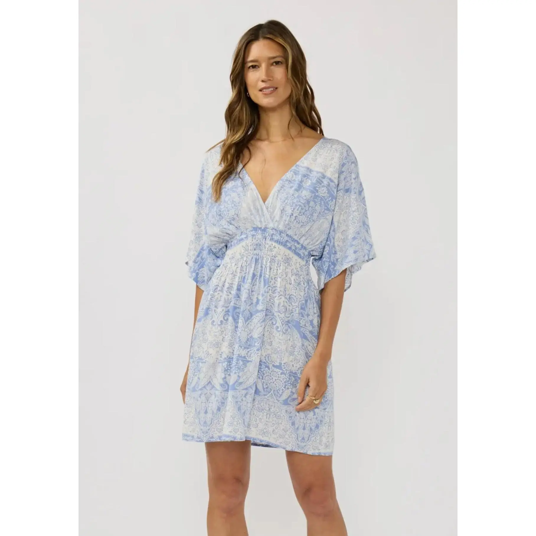 Surplice Kimono Dress
