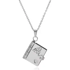 Book Necklace for Granddaughter, 6 Page Engraved Locket - Birthday Graduation  from Grandma, Pre-Written Love Poem Always in My Heart