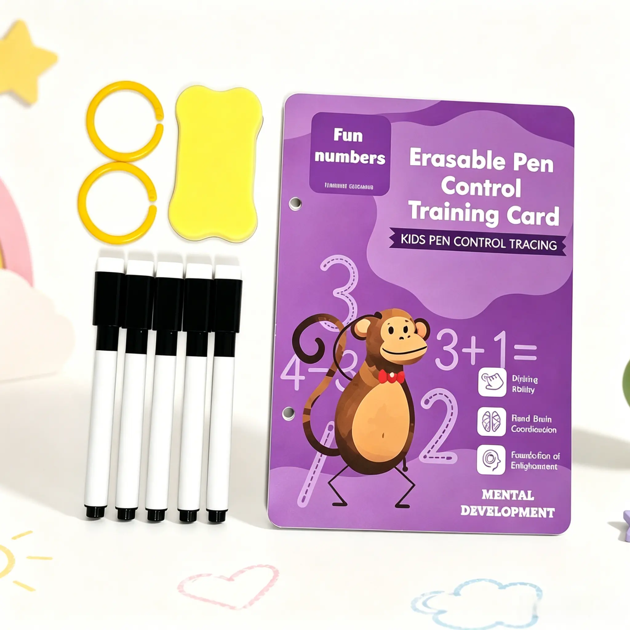 Reusable Grooved Handwriting Practice Workbook for Lower-Elementary Children - Single Volume, Covers Math & Vocabulary, Summer Study Resource, Ideal Kids' Gift