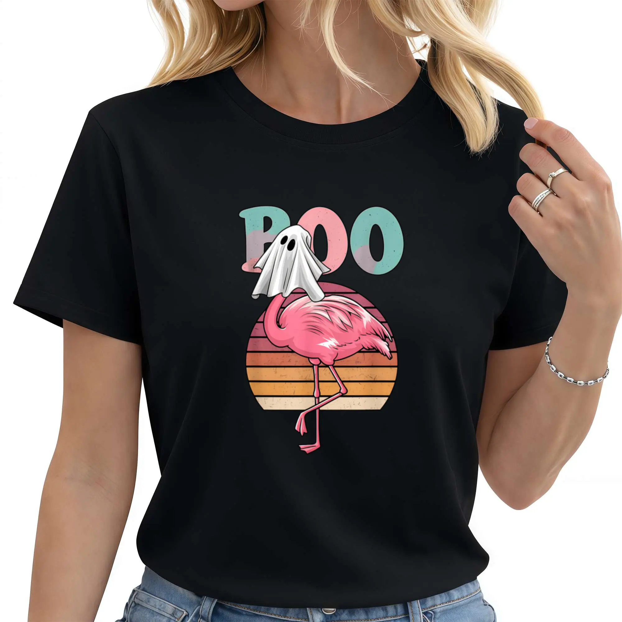 Flamingo Ghost Boo Halloween Costume Flamingo Lover T-Shirt