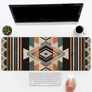 Western Desk Accessories Western Mouse Pads, Western Office Supplies Rug Mouse Pad for Computers, Boho Cowgirls Desk Matt for Desktop Cowboys Gaming Full Desk Computer Mat Retro XL Large 24x14
