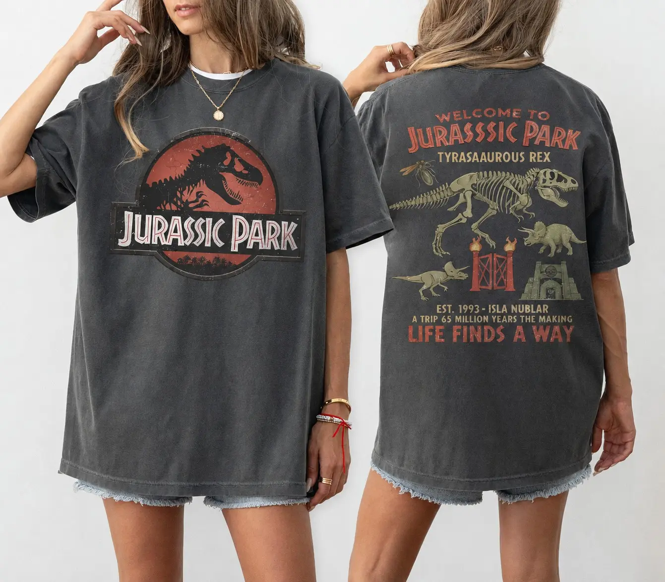 Comfort Colors Retro Jurassic Park TShirt, 90s Dino TShirt, Jurassic Dinosaur T-Rex Tee, Comfort Colors Graphic Shirt, Adventure Retro Movie Tee