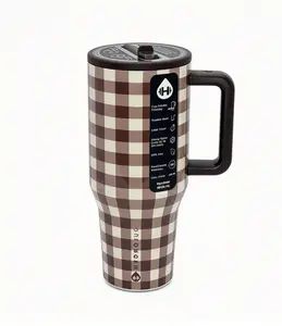 HydroJug 40oz Brown Bow Tie Print Stainless Steel Tumbler - BPA-Free Large Capacity Sports Water Bottle, Portable Car Cup Holder-Fit Mug, Ideal Gift for Men, Great for Gym & Outdoor Use
