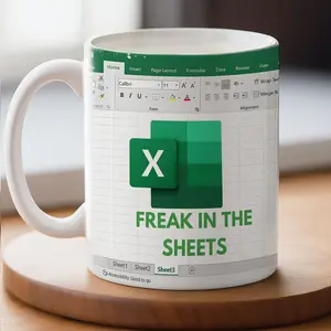 Judywin Talk - Freak in the Sheets Coffee Mug, Funny Spreadsheet Coffee Cup, Geeky Office Humor 11 Oz Ceramic Mug, Excel Mug for Nerds, IT Programmer Analyst