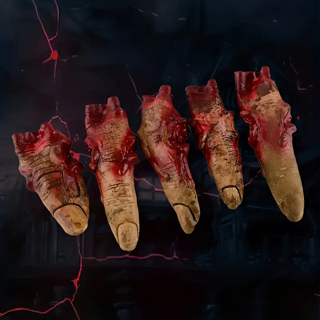 Hot Selling Realistic Bloody Fake Fingers Halloween Decorations, 5/10 Pieces with Blood Details, Perfect for Haunted Houses Parties and Scary Decor