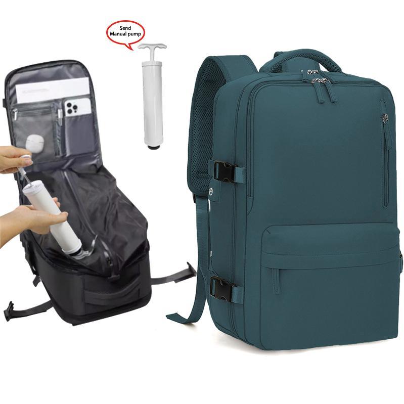 Vacuum Compression Backpack (with Air Pump) Travel Rucksack, Large Capacity and Durable for Business Trips, Hiking and Camping