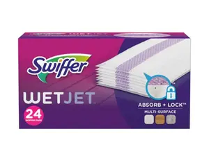 Swiffer WetJet Microfiber Refill (24-Pack) - Absorb + lock strip helps trap dirt and grime Household Spray