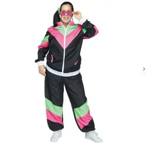 80's Neon Windbreaker Track Suit - Costume - Women - Plus - 2 Sizes