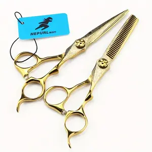 6.0 Inch Damascus Hairdressing Scissors, High-End Stainless Steel Cutting and Thinning Shears, Ergonomic Right Hand Design, Hair Cutting Accessories