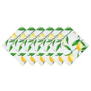 Design Imports Lemon Bliss Print Outdoor Napkin Set of 6