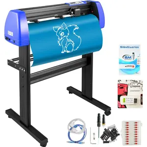 VEVOR Vinyl Cutter 34 Inch Vinyl Cutter Machine with 20 Blades Maximum Paper Feed 870mm Vinyl Plotter Cutter Machine with Sturdy Floor Stand Adjustable Force and Speed for Sign Making PC ONLY