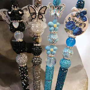 Pre-Made Fancy Rhinestone Pens with Sparkling Glitter Finish and Elegant Design for Special Occasions