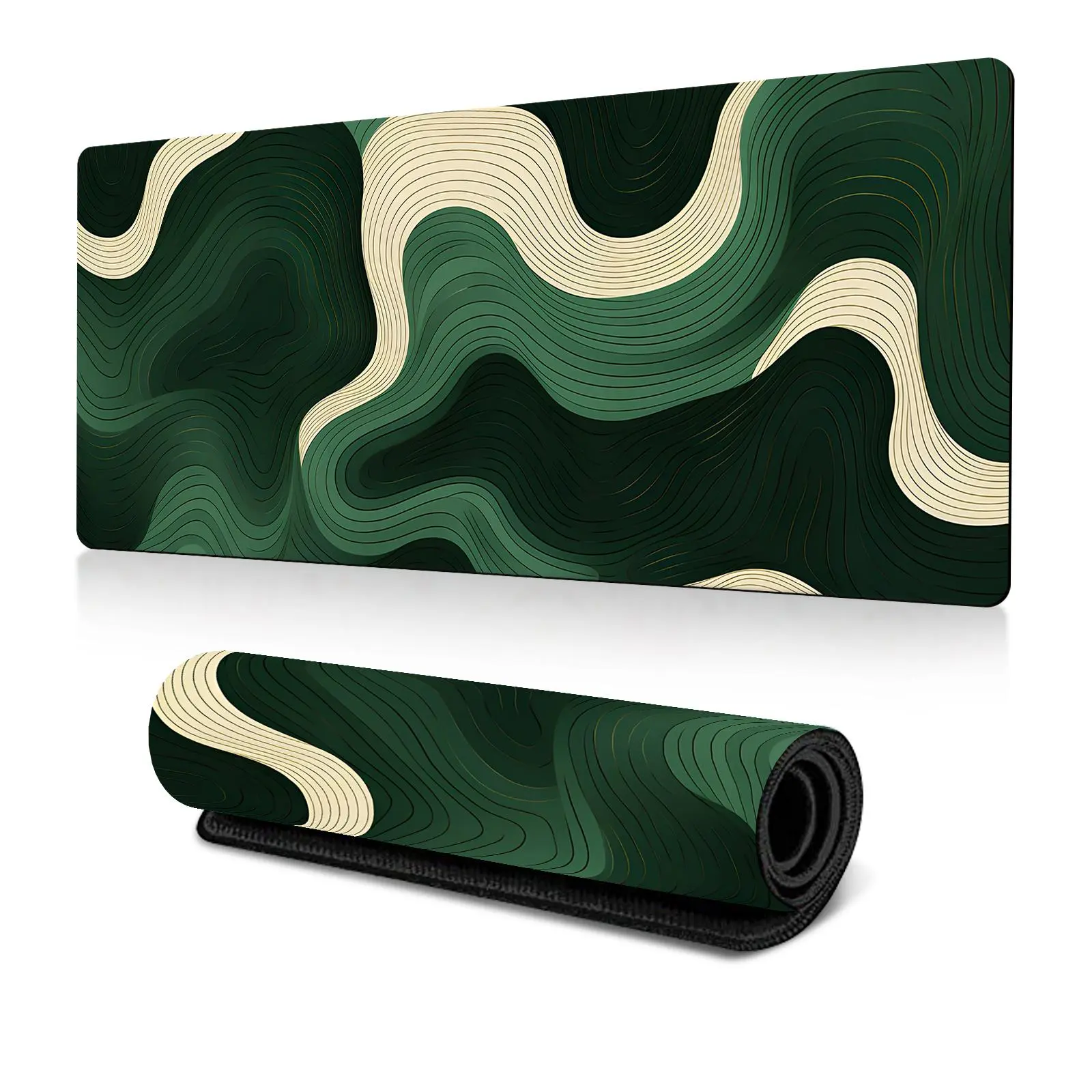 Wave Pattern Mouse Pad, 1 Count Rectangular Gaming Mouse Pad, Non-slip Rubber Base Large Table Pad, Desk Pad, Gaming Desk Accessory, Computer Desk Accessories, Ideal Gift for Game Users