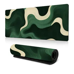 Wave Pattern Mouse Pad, 1 Count Rectangular Gaming Mouse Pad, Non-slip Rubber Base Large Table Pad, Desk Pad, Ideal Gift for Game Users