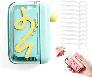 Portable Dental Floss Pick Dispenser, One-Touch Pop-Up, Refillable Travel Floss Case, Compact Size, Comes With 10 Pcs Floss Picks For On-The-Go Use