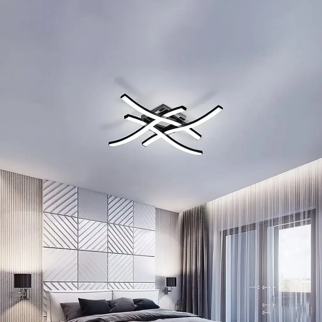 LED Ceiling Light, Hallway Light Fixtures, 4-Bulb Linear Design, 60 cm, White Light, Suitable for Dining Rooms, Hallways, Bedrooms, Offices, Modern Indoor Lighting, Home Decor Lighting, Grid-Style Ceiling Light