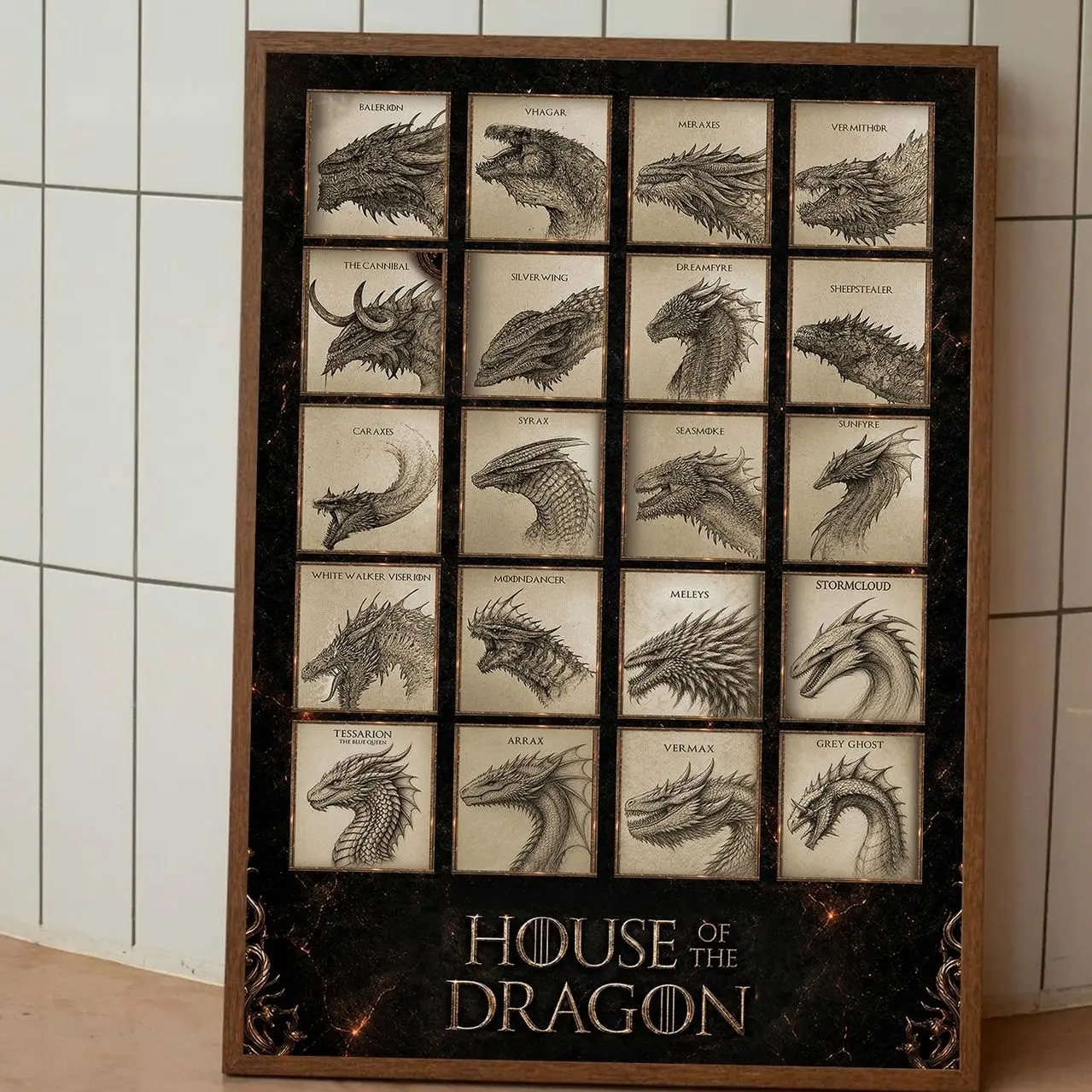 Sketch Graphic Art All Dragon In House Movie Poster Series Targaryen Family Home Decor Merch For Fans 2G8