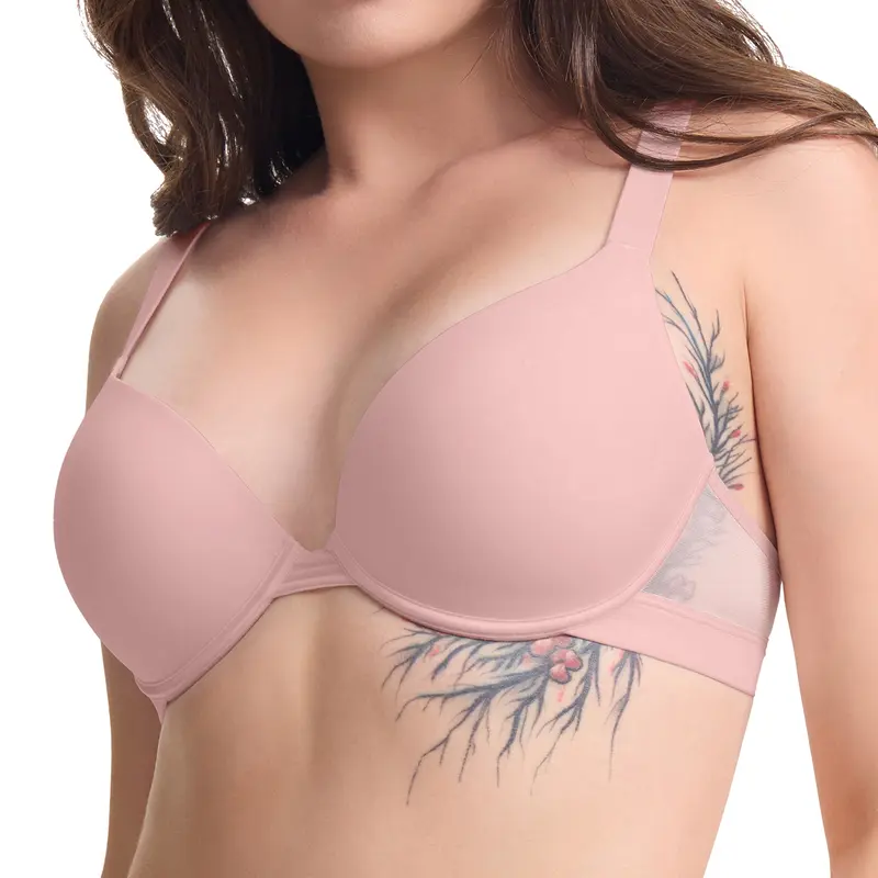 FallSweet Push Up T Shirt Bra for Small Chested Women Underwire Plunge Padded Lift Up Bra
