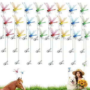 24/12 pieces of dragonfly garden decorations, 3D dragonfly garden stakes in 4 color, perfect for garden decoration and housewarming.