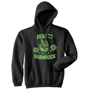 Here to Shamrock Hoodie Funny St Patricks Day Shirt Cool Outfit for Parade Fun Graphic Sweatshirt Unisex Vintage Fashion Hoodies Saint Patrick's Day Hoodie Funny Music Pullover Novelty Sweatshirt Black