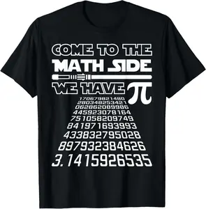 100% Cotton  Unisex Come to The Math Side We Have Pie Shirt Pi Day Teacher Gift T-Shirt