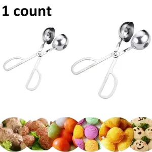 Portable Stainless Steel Meatball Clip, Non-Stick Detachable Handle, Kitchen Tool for Meatballs, Cakes, Ice Cream, Biscuits, Rice Molds