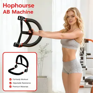 HOPHORSE Ab Machine, Core & Sit Up Exercise Equipment for Home Gym, Ab Workout Equipment for Stomach Workout, Resistance Bands, 4 Resistance Levels, Adjustable, Automatic Rebound, Ab Trainer Machine