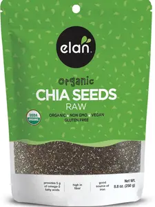 Organic Chia Seeds, 8.8 oz, Natural Raw Black Chia Seeds, Plant-Based, Non-GMO, Vegan, Gluten-Free, Kosher, Gels Easily, Superfood  Fiber