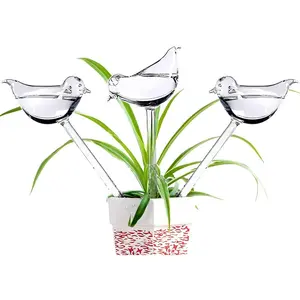3 Pack Bird Shape Glass Self Watering Globes Automatic Plant Watering Devices for Indoor Planter