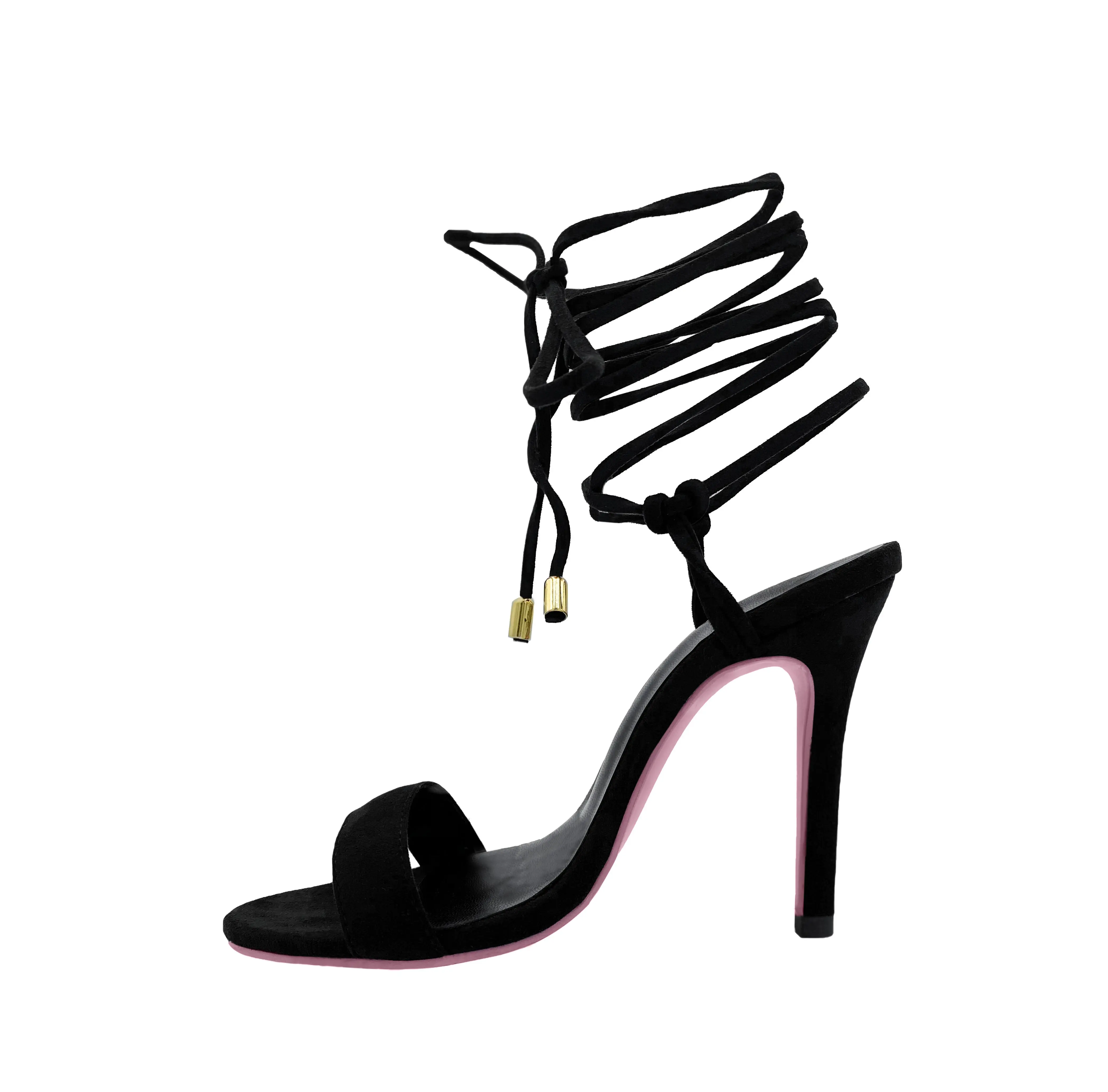 Victoria Strappy Black Heels for Petite Feet