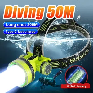 Rechargeable Underwater Headlamp for Diving Up to 50m, Super Portable Waterproof Diving Light for Divers and Clubs