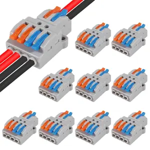 10 count Lever Wire Connectors, Quick Wiring  Connector Push-in Conductor Terminal Block (2 in 4 Out)