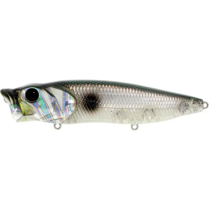 River2Sea Bubble Walker 80 Topwater Artificial Fishing Lures, 3" Long Surface Float for Bass Fishing with Feather Hooks, Walking Action, Weedy Areas