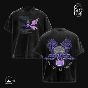 The Binding Of Isaac Dogma Graphic Shirt Blasphemy Against The Holy Spirit Vintage Washed Oversized T-Shirt Static TV Hoodie Glitch Art Edgy Streetwear Y2K Merch Tee Gift For Game Fan Clothes