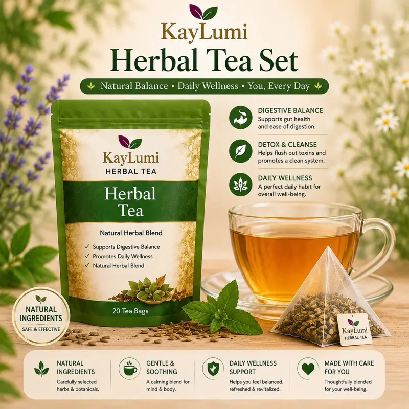 Kaylumi Herbal Tea, Natural Caffeine-Free Infusion for Relaxation and Daily Hydration