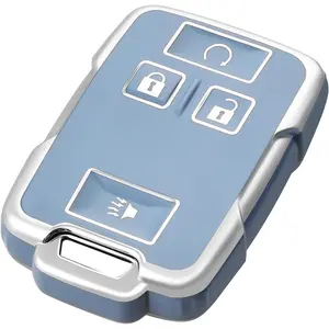 Key Fob Cover for GMC, Car Key Case for Chevy Chevrolet Colorado Silverado Suburban Tahoe GMC Canyon Sierra 1500 2500 3500 HD Remote Keyless Key Fob Case Protection Shell Accessories, Blue