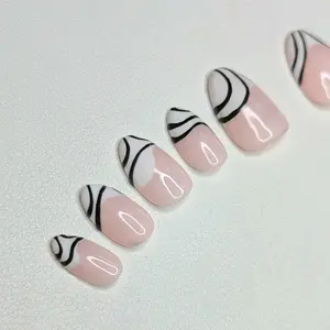 Custom Press-on Nails in Short Almond