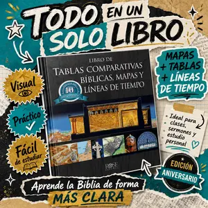 Libro de Tablas Comparativas Bíblicas, Mapas y Líneas de Tiempo – Más de 200 Recursos Visuales, Tapa Dura, Edición del 10.º Aniversario Libro de Estudio Bíblico en Español