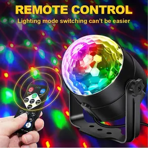 LED Disco Ball DJ Light, USB-powered with remote control. Features rotating stage effects and vibrant RGB party lighting. The perfect gift for parties, concerts, KTV, and holidays like Halloween and Christmas.