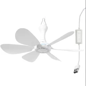KayouraUSB Mini Small Ceiling Fan - Portable Quiet Hanging Tent Fan with Remote Control for Camping, RV, Gazebo, Grow Tent, Hiking, and Emergency Power Outages - 3-Speed Settings & 4 Timing Modes small electric rechargeable travel accessory gear ventilati