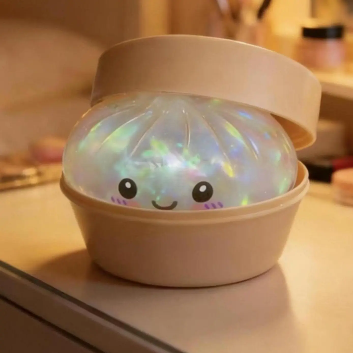 Shiny Dumpling Squishy |  Stress Relief Toy Mystery Dumpling Soft Pop Stress Ball, Giant Rainbow Mystery Soft Pop Bun, Stretchable Desktop Toy, Relaxing Toy for Adults and Kids
