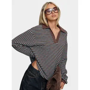 Rigbys Collared Jumper Brown / Blue Stripe