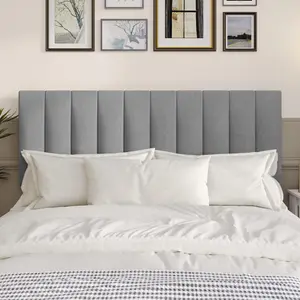Favorer Dennis Upholstered Headboard with Vertical Channel Design, Adjustable Height